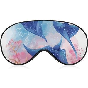 Zeedieren pijlstaartroggen slaapmasker, lichtblokkerend oogmasker, comfortabel en zacht, oogbedekking met elastiek, geschikt voor mannen en vrouwen, geschikt voor reizen en slapen