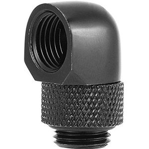 Richer-R Waterkoeling Draad Elleboog Connector, Waterkoeling Fitting,90 Graden PC Waterkoeling Two-Touch Fitting G1/4 Draad Elleboog Barb Connector voor Tube, Zwart