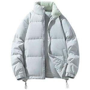Yobohui Heren Donsjack Winter Verdikte Warm Wit Eendendons Jas Outdoor Casual Effen Kleur Korte Lengte Koud Weer Bovenkleding, grijs-blauw, XXL