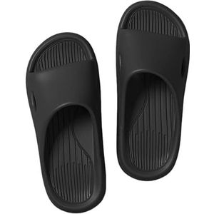 XYNM Slippers Antislip Slides Lichtgewicht Open Teen Sneldrogende Badkamer Strand Zomer Indoor Outdoor Eva Slipper, Zwart, 44/45 EU