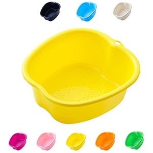 Grote voetenbad-spa-kom, dikke robuuste kunststof kom voor pedicure, ontgifting en massage, perfect voor het inweken van de voeten (geel)