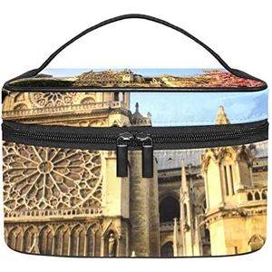 Paris Landmark make-up organizer tas, reismake-up tas organizer case draagbare cosmetische tas voor vrouwen en meisjes toiletartikelen, Meerkleurig, 22.5x15x13.8cm/8.9x5.9x5.4in