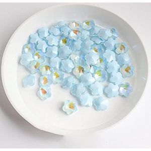 Leuke Mini Bloem 6MM Puntige Bodem 3D Kristalglas Nagel Strass Steen DIY Manicure Decoratie Accessoires-Lt blauw mokka, Bloem 6mm,30st