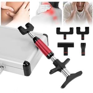 Chiropractische Aanpassingstool,6 Niveaus Chiropractische Activatortool,50-300N Aanpassingen Handmatige Wervelkolom Chiropractische Correctietool,Handmatige Chiropractische Pistool Met 4 Koppen,Red