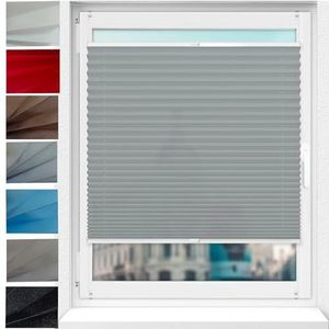 Klemmfix - Vouwgordijn - Lichtgrijs - Verduisterend - 55 x 140 cm - Thermisch