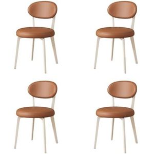 Eetkamerstoelen Casual eetkamerstoel Waterdichte leren stoel Comfortabele stoel met zachte rugleuning Moderne keukenstoel Koffiestoel voor Thuiskeuken en Café-bar (Color : F, Size : 4pcs)