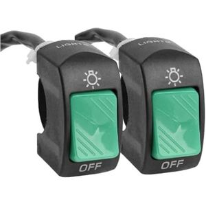 Motorfiets Stuur Schakelaar Universele Motorfiets Stuur Kill Switch Aan/uit Knop Modificatie Voor 22MM ATV's Accessoires(2pcs green)