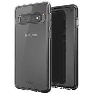 Gear4 Piccadilly 34850 transparante telefoonhoes met verbeterde schokbescherming [D3O-beschermd], slank, robuust design, compatibel met Samsung Galaxy S10, zwart