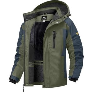 GEMYSE Waterdichte ski-jas voor heren, winterjas, winddicht, met capuchon, XL