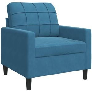 vidaXL Fauteuil 60 cm fluweel blauw, bank, eenzitsbank, zetel, zitstoel, armstoel, stoel, tv-stoel, relaxstoel, leesstoel, fluwelen bank