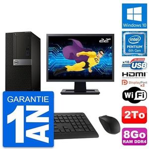 Dell PC Tower 5050 display, 22 inch, Intel G4400 RAM, 8 GB, 2 TB, HDMI, Windows 10, wifi (gereviseerd)