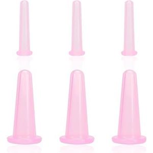 Mini-Siliconen Cup Set van 6 - Gezichts en Lichaam Massage-Gereedschap met Vacuüm-Zuignap voor Schouders, Hals, Kuiten