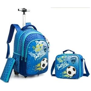 LUCKYGET Bag Kids School Rolling Backpack Wheeled Backpack Boys School Trolley Bag Wheels Kids Travel Luggage Trolley Bag-12804T-3