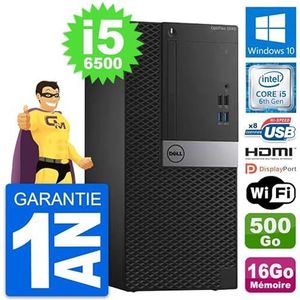 Dell PC Tour OptiPlex 3040 i5-6500 RAM 16 GB harde schijf 500 GB HDMI Windows 10 WiFi (Refuront)