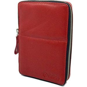 diabag One Plus hoogwaardige diabeticistas voor onderweg van isolerend rood nappaleer I tas voor insulinepen - steekhulp - bloedsuiker meetinstrument - teststrips I 12 x 17,5 x 3 cm