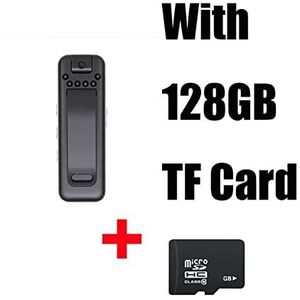 Body Camera Mini Digital Hd Camera Micro Cam Night Vision Motion Momentshot Flashlight Loop Registratie Camcorder Video Cam Videorecorder(With 128GB TF)