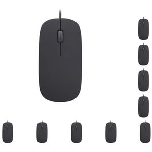 NeaxgeandX 10 set van Thuis Werken Draagbare Computer Muis 3-Key Business Geluidsarme Bedrade Muizen met Scroll Wheel Laptop Desktop PC Accessoire Zwart