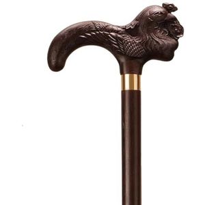 DQZRTUECA Dragon Phoenix Head Wenge Houten Antislip Wandelstok 80-93cm 250kg Capaciteit(B,93Cm(Use Height 175-183Cm))