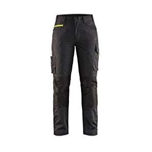 BLAKLADER Pantalon de travail maintenance stretch femme 7195 - Noir/Jaune fluo L - FR(44) - SE(C42) - Courtes - Vêtements de travail