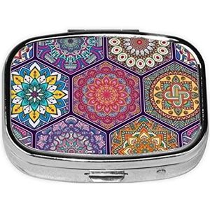 OPSREY - Zeshoek Gedrukt Pillendoos - Draagbare Pillendoos - Mini - Organizer