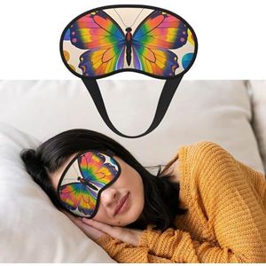 Kleurrijke vlinder slaapmasker zacht verduisterend oogmasker met verstelbare riem comfortabele oogschaduw cover voor vrouwen mannen diepe rust reizen werk thuis