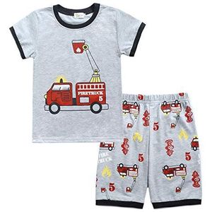 Fansu Kids Jongens Creative Cars Printing Pyjama Set, Zomer Katoen Ronde Hals Korte Mouwen PJ's Tweedelige T-shirts & Broek Baby Childrens Nachtkleding Outfit