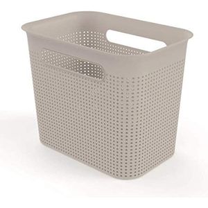 Rotho Brisen smalle opbergdoos 7l met 2 handgrepen, Kunststof (PP) BPA-vrij, cappuccino, 7l (26.2 x 18.0 x 21.1 cm)