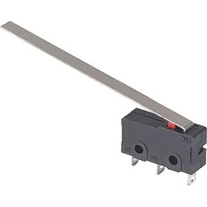 Microschakelaar 5 stuks microschakelaar NO NC 2 positie 3 pins momentary eindschakelaar 5A 250VAC extra lange hefboom-arm snapschakelaar KW12-D MYQZHOU