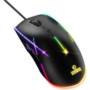 Empire Gaming - X-Blades Gamer Muis Kabel - Tweehandig - LED RGB Achtergrondverlichting - Ergonomisch - 6400 DPI 1000Hz – 7 Programmeerbare Knoppen – Software inbegrepen