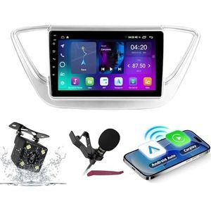 Android 14 Autoradio Navi voor H-yundai Solaris 2 Verna Accent 2017-2020 9 ""Screenradio met Carplay Android Auto GPS Navigatieondersteuning Bluetooth 5.0 HIFI FM 5G-WiFi SWC MIC Camera,M150s