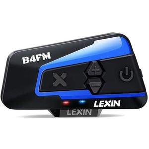 LEXIN - B4FM - Motorfiets Intercom - Zwart - Bluetooth 5.0, IP67 Waterdicht, Maximaal 10 Motoren