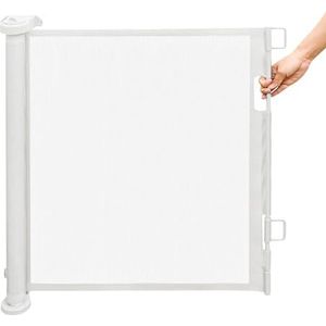Intrekbare veiligheidsbarrière voor baby's en kinderen, 0-150 cm, intrekbare veiligheidsbarrière voor kinderen, oprolbaar, voor trappen, hal, binnen en buiten