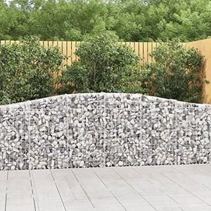 Rantry Casa Korven voor schanskorven, 2 stuks, 400 x 30 x 80/100 cm, gegalvaniseerd ijzer, schanskorven van metaal voor stenen, schanskorven, bloembakken