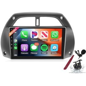 Android 15 Autoradio voor T-oyota RAV4 (2001-2006) 9 inch 2K Touchscreen Android Head Unit Multimedia Speler met draadloze Carplay, GPS Navi, BT 5G, WiFi, DSP, SWC,Y3