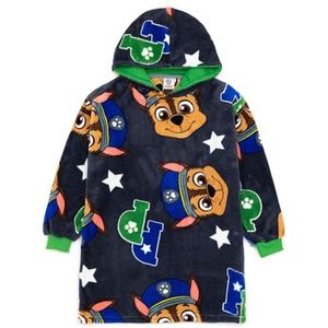 PAW Patrol Jongens Oversized Deken Hoodie | Kids Girls Chase Police Rescue Animal Cartoon Grijs Vuddie | Twee maten fleece groene manchetten trui