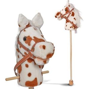 Pink Papaya Stokpaard - FELIX - Schattig Pluche Speelgoed Paard met Geluidsfunctie: Hinnikend en Galopperend Geluid