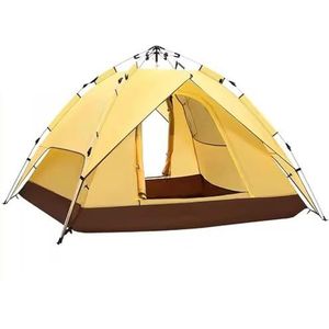 Tent, kampeertent, opvouwbare draagbare volautomatische snelopen zonnescherm waterdichte tent voor kamperen, tenten voor kamperen, strandtent (kleur: zonlicht geel)