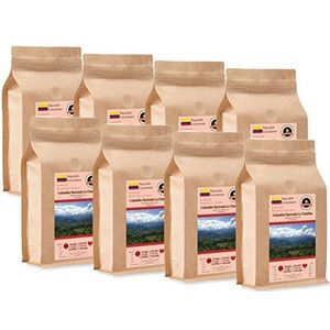 Kaffee Globetrotter - Koffie met hart - Colombia Hacienda La Claudina - 8 x 1000 g grof gemalen - voor volautomatische koffiemolen, koffiemolen - Fair Trade | Gastropack voordeelverpakking