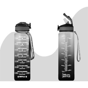THE STEEL BOTTLE - Drinkfles - Zwart en Wit - 1 Liter - Vrij van BPA en Ftalaten