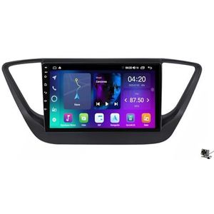 ZWCLSH Compatibel met Hyundai Solaris 2 2017-2020 Stereo Vervanging 9"" QLED Touchscreen Radio met Android Auto, Carplay, Handsfree Bluetooth 5.0, GPS Navigatie DSP SWC Backup Camera, Zwart, 1NF