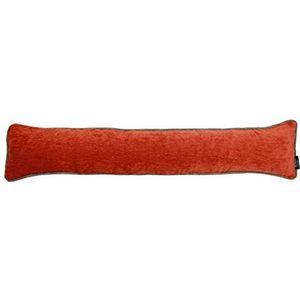 McAlister Textiles Alston Chenille | Eenvoudige tweekleurige tochtstopper met vulling 18 cm x 100 cm in oranje met grijs | decoratieve windstopper voor ramen, deuren