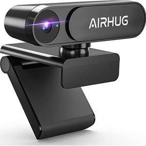 Zonder microfoon HD-webcam, 2K QHD/FHD 1080p met privacyscherm, draaibare 360°-computercamera, plug & play, autofocus, geschikt voor Skype, auto-zoom, vergadering, streaming, compatibel met