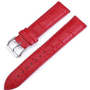 horlogebandje Leren banden 10-24 mm horlogeaccessoires bruine kleuren horlogebanden (kleur: rood, maat: 17 mm)