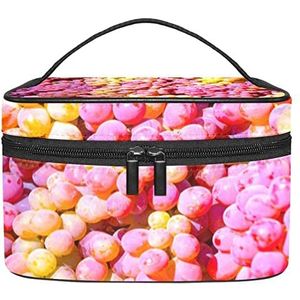 Druivenfruit make-up organizer tas, reismake-up tas organizer case draagbare cosmetische tas voor vrouwen en meisjes toiletartikelen, Meerkleurig, 22.5x15x13.8cm/8.9x5.9x5.4in