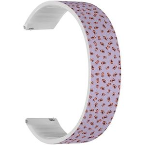 Solo Loop band compatibel met Garmin Forerunner 255/255 Music, 265, 745, Venu 2, Venu 3, Vivoactive 4 (schattige neon cartoon hagedis kinderen), snelsluiting, 22 mm rekbare siliconen band, accessoire,