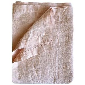 JOWOLLINA Laken bedlaken sprei met brieven hoeken 100% linnen Soft Washed Finish 180 g/m2 (265x280 cm, pale dogwood)