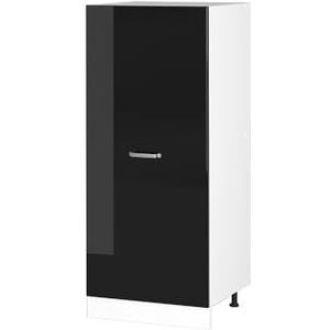 Vicco Voorraadkast Keukenkast R-Line Solid Wit Zwart 60 cm modern grote deur