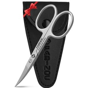 FABINOC® Gebogen nagelschaar voor vinger- en teennagels, Duits roestvrij staal, kleine scherpe badkamerschaar voor wenkbrauwen, neus, snor trimmen
