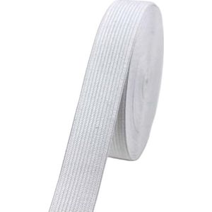 Elastische band 2/5/10M 2 cm kleurrijke platte elastische banden hoge elastische latex gebreide dikke rubberen touw tape DIY kledingstuk broek naaien accessoire elastiek voor naaien (kleur: wit, maat:
