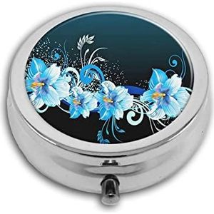 Bloemen Pil Box-3 Compartiment Geneeskunde Pil Case, Draagbare Geneeskunde Tablet Vitamine Houder Organizer voor Portemonnee Pocket Reizen Geschenken